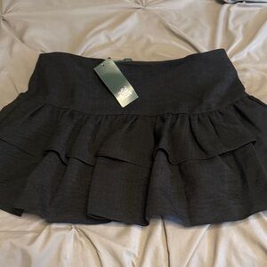 Wild Fable Black Tiered Ruffle Mini Skort